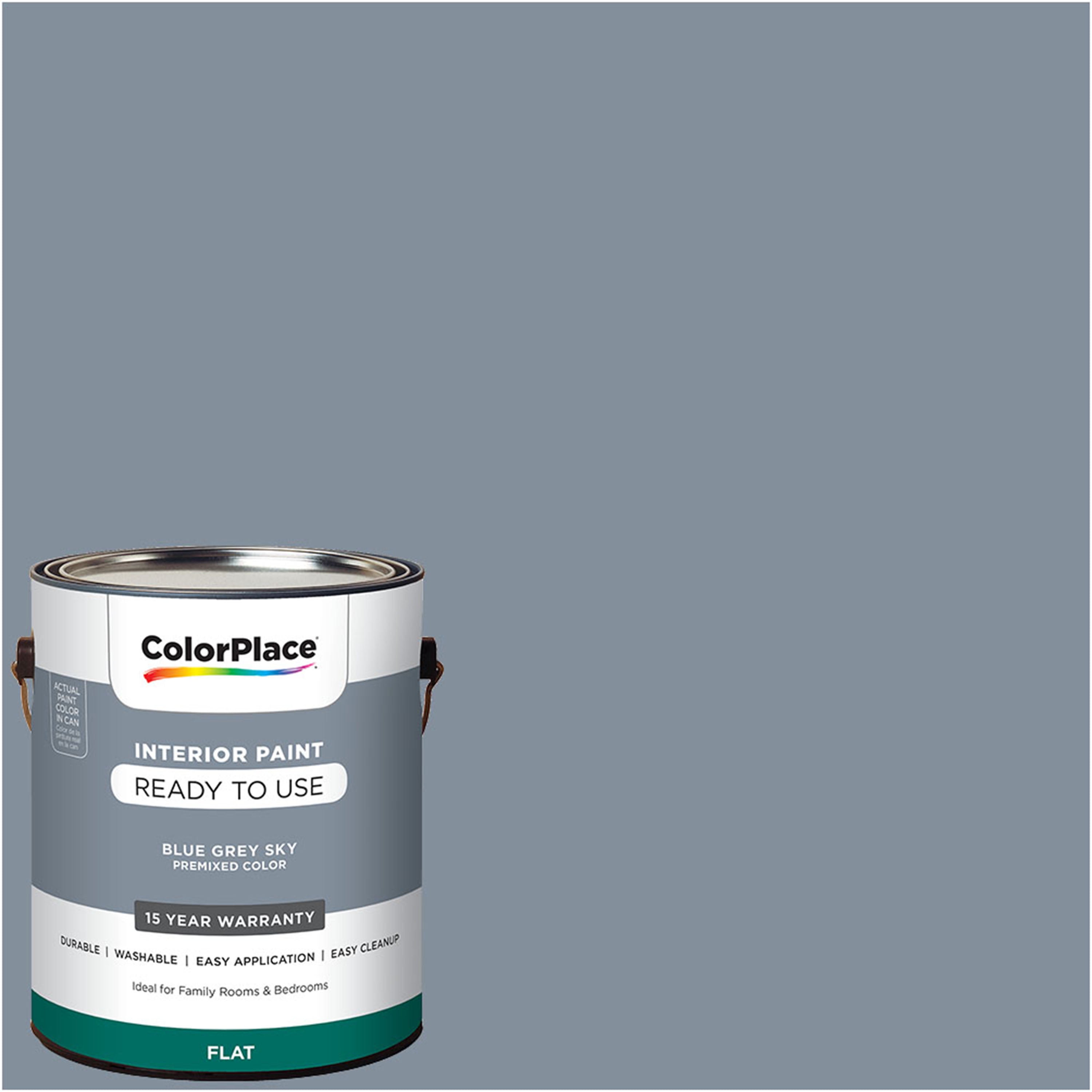 Colorplace Pre Mixed Ready To Use Interior Paint Blue Grey Sky Flat Finish 1 Gallon Walmart Com