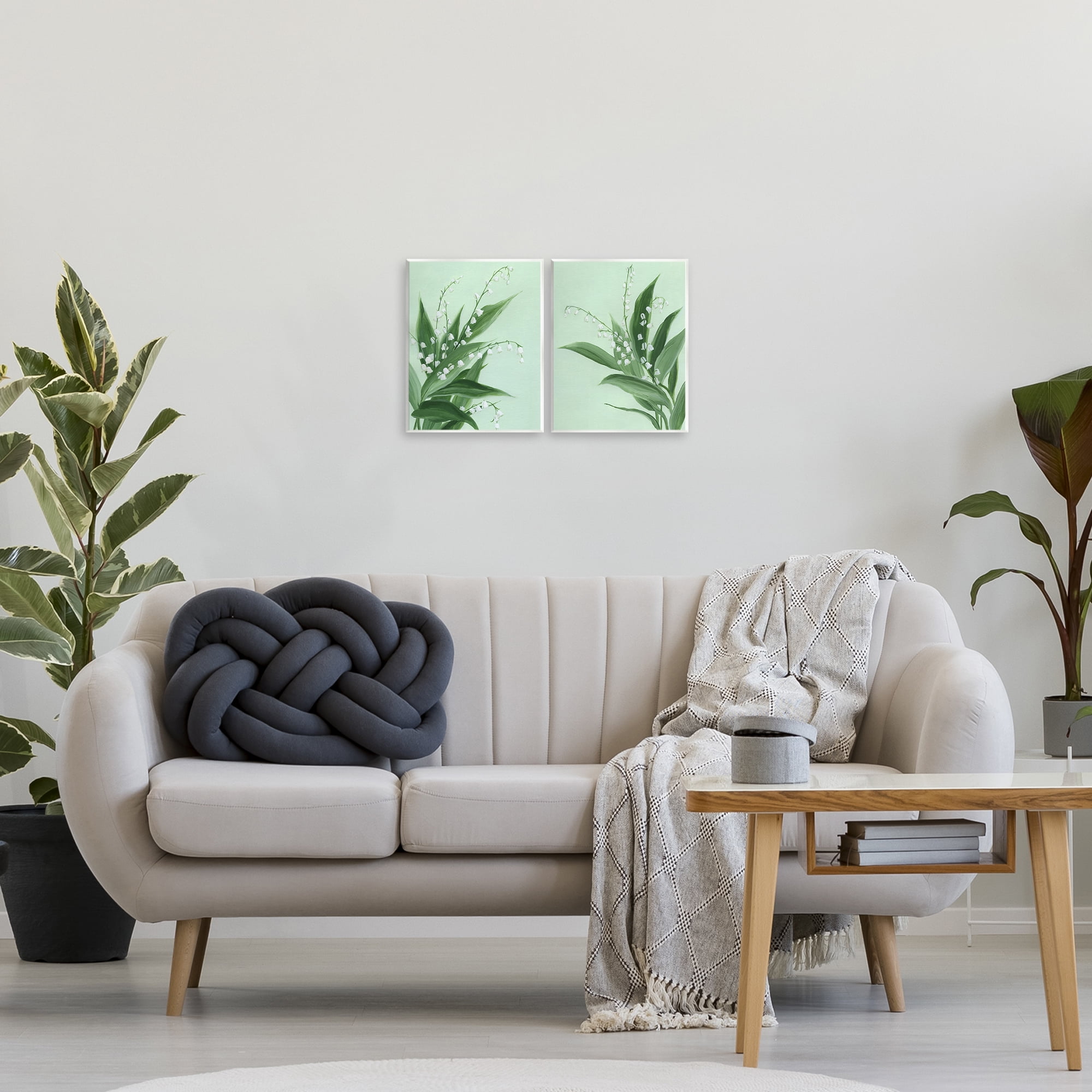 Stupell Industries Blooming Lily of Valley 2 Piece Wall Plaque Art Set, design by Grace Popp