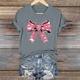 thumbnail image 2 of FRSASU Valentines Shirt for Women Romantic Love Heart Bow T-Shirt Valentine Day Lover Tee Tops Comfy Casual Summer Gray, 2 of 6