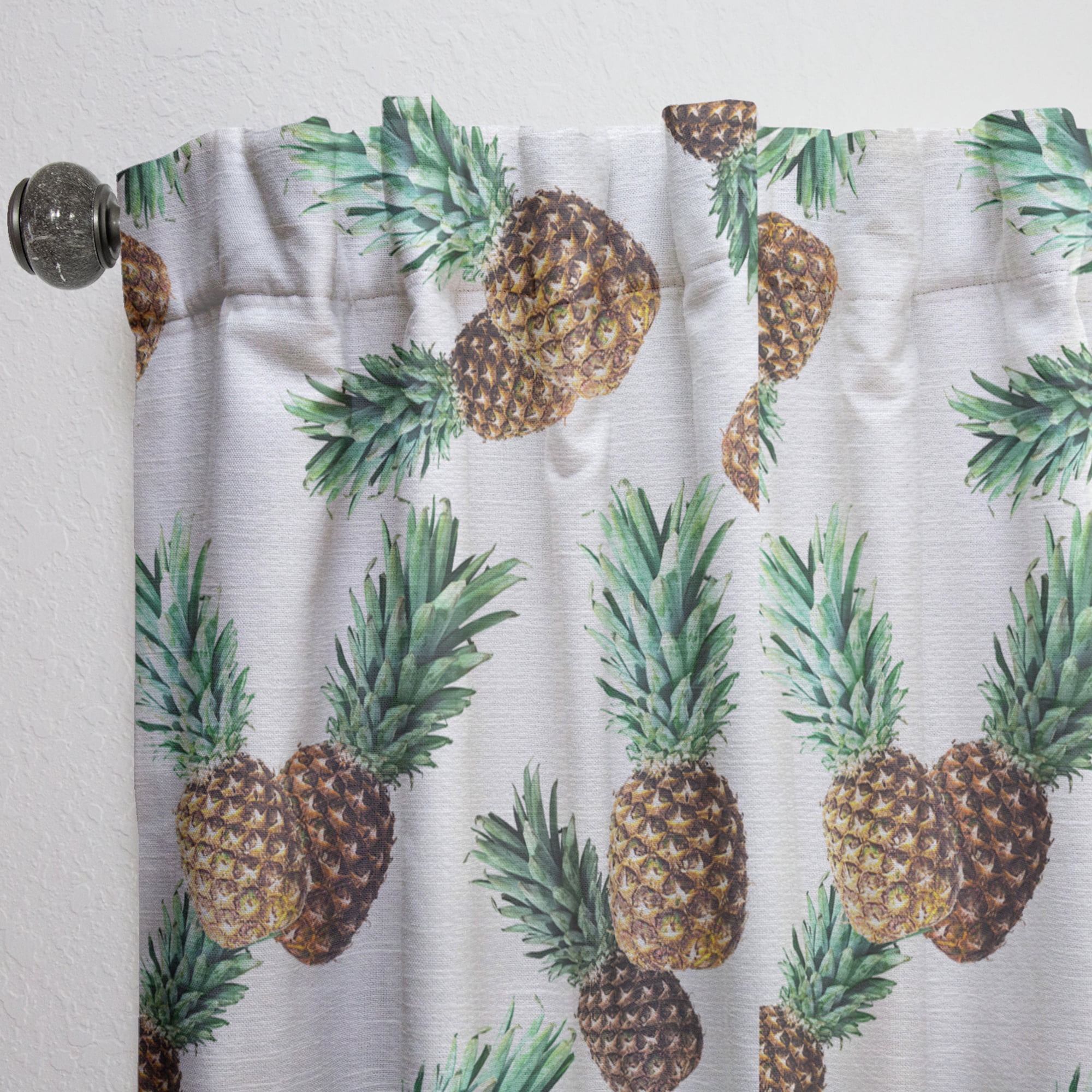 Designart 'Pineapple Summer Bliss Retro V' Mid-Century Modern Curtain Panel