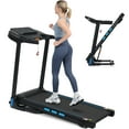 thumbnail image 3 of Senior Folding Treadmill with Long Handrails, 2.5 HP Motor, 0-6 MPH Walking Jogging Machine with Fitshow App, Shock Absorption, Safety Key, Black Orange, 3 of 9