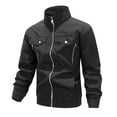thumbnail image 1 of Men's Baseball Style Work Jacket with Ribbed Cuffs, Windproof and Lightweight for Sports and Leisure, Features Zipper Closure for Easy Wear, 1 of 3