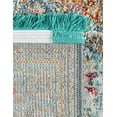 thumbnail image 7 of Unique Loom Baracoa Collection Area Rug - Malecon (5' Square Light Blue/Orange), 7 of 7