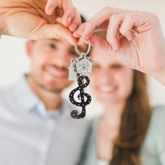 ETEREAUTY 4Pcs Creative Music Themed Metal Keychain with Star Clip for Teacher Appreciation