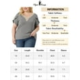 thumbnail image 6 of Unique Bargains Women Plus Size Casual Lace V Neck Short Sleeve Tunics Blouses Grey 2X, 6 of 6