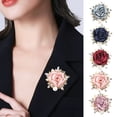 thumbnail image 2 of GROFRY Women Brooch 3D Rose Leaf Faux Pearl Rhinestone Lapel Collar Pin Bag Scarf Hat Decoration Brooch Prom Party Jewelry, 2 of 8