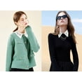 thumbnail image 4 of YooGuoGuo Rhinestone Fake Collar Detachable Dickey Collar Blouse Half Shirts Peter Pan Faux False Collar for Women, 4 of 6