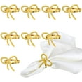 thumbnail image 1 of Paquete de 10 servilleteros con lazo, servilletero de aleación con forma de flor hueca, servilletero para mesa de comedor, servilletero para cenas, bodas, banquetes, mesa, reuniones familiares, decoración de mesa (dorado) Sailing Electrónica, 1 of 5