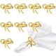 thumbnail image 1 of Paquete de 12 servilleteros de aleación con forma de flor hueca para mesa de comedor, para cenas, banquetes de boda, decoración de mesa para reuniones familiares (lazo dorado), 1 of 4