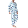 thumbnail image 2 of Salouo Rabbit2 Print Button-Front Long Sleeve Pajama Set for Men, Soft 2Pjs Men's Long Sleeve Sleepwear-Small, 2 of 7