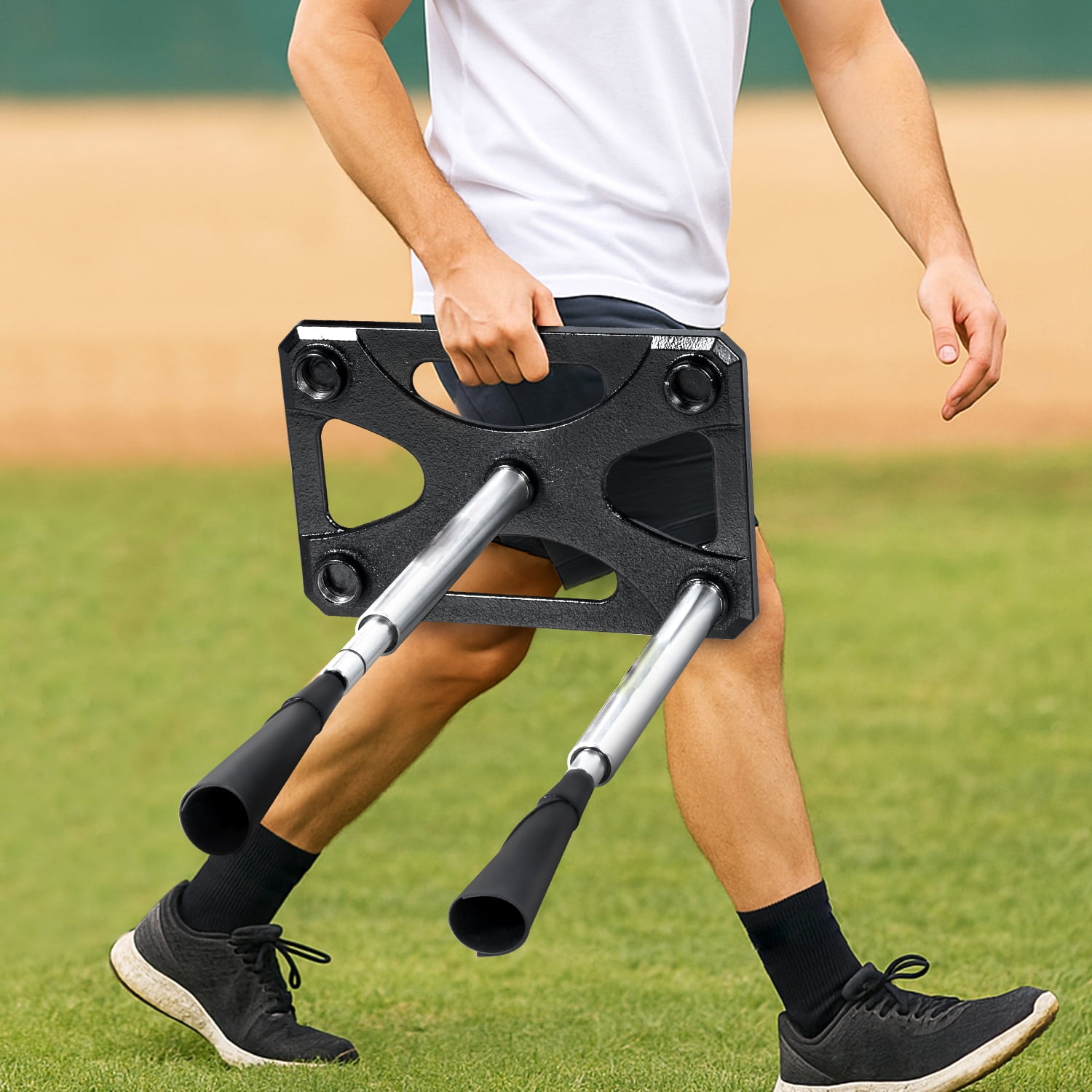 5 Position Batting Tee,Hitting Tee Height Adjustable 24-46 Inch Baseball Tee with 2 Rubber Top