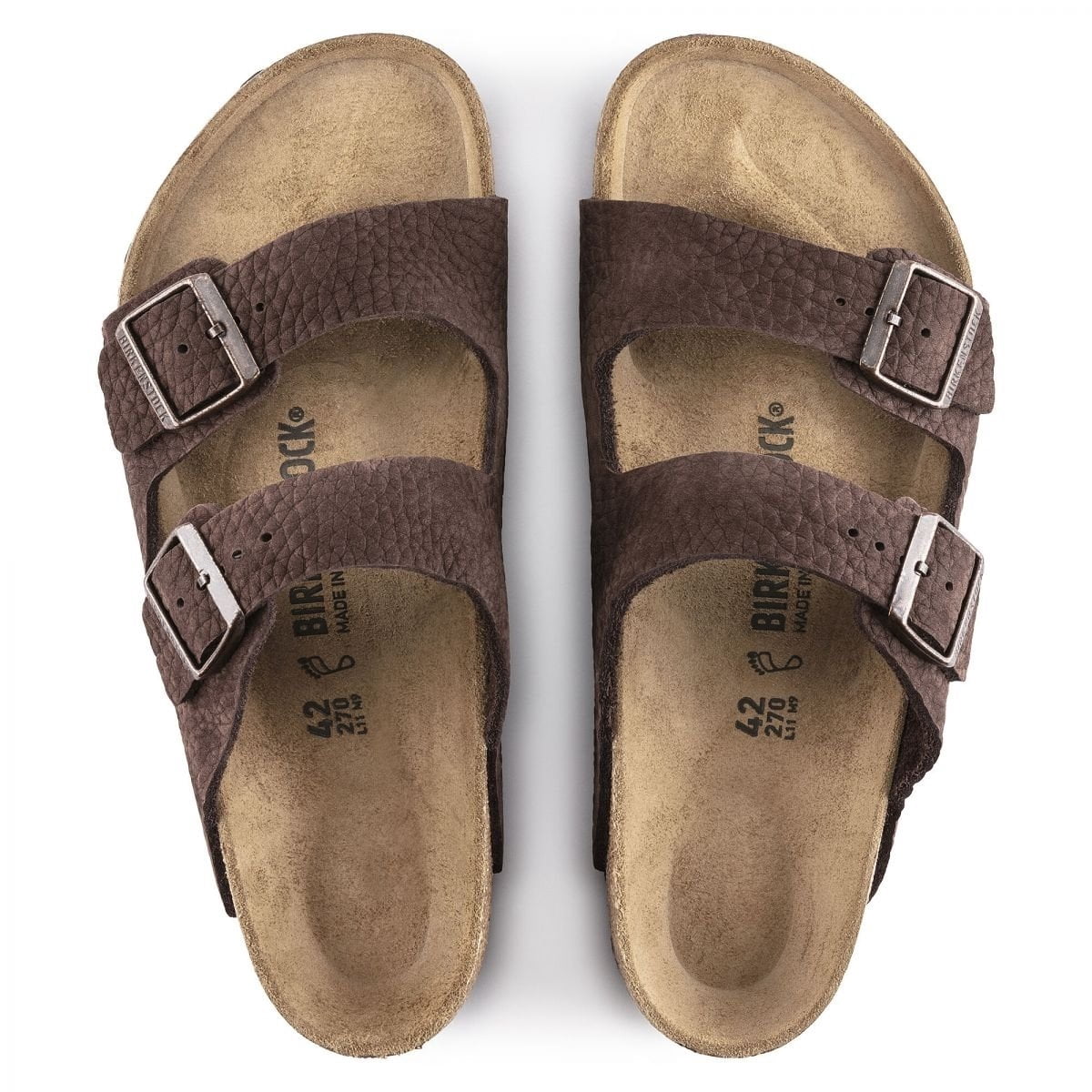 BIRKENSTOCK Mens Arizona Desert Buck Roast Nubuck (regular width) - 1022457  DB ROAST