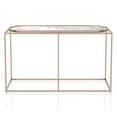 thumbnail image 2 of Jaide Metal Console Table, Champagne and White Faux Marble, 2 of 6