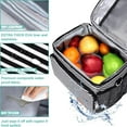 thumbnail image 5 of Tiblue Insulated Reusable Lunch Box for Office Work School Picnic Beach, Leakproof Freezable Cooler Bag with Adjustable Shoulder Strap (Medium, Black & White Stripes), 5 of 18