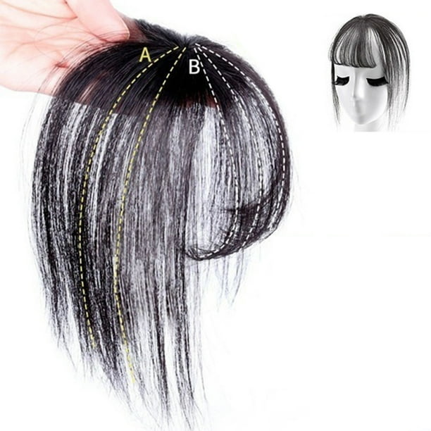 Flequillo de aire 3D, extensión superior del cabello, flequillo de aire limpio fino sin costuras Invisible