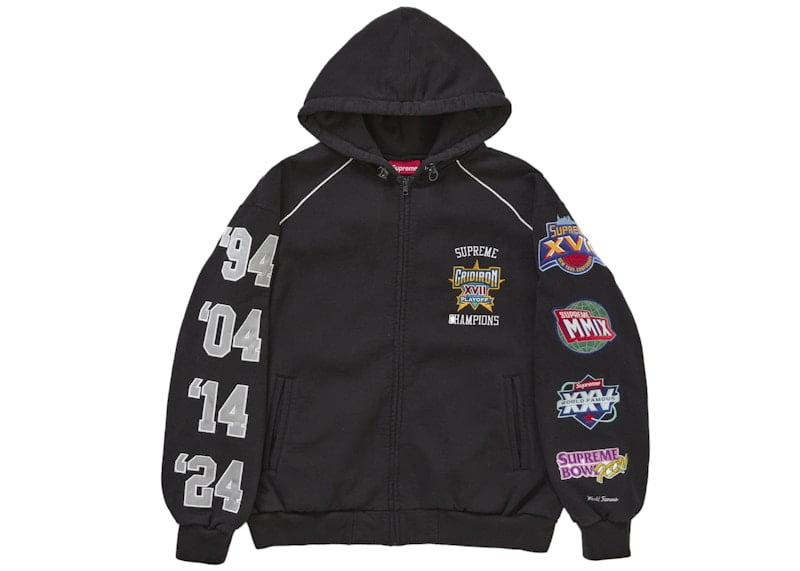 Supreme Men's b.b. Simon Zip Up Hooded Sweatshirt Black, from