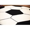 thumbnail image 3 of Soccer Shape Ground Kids Black/White Area Rug Round, 3 of 4