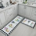 thumbnail image 5 of Watercolor Floral Kitchen Rugs and Mats Non Skid Washable Set of 2, Flowers in Pots Kitchen Floor Mats, Watercolor Lavender Tulip Kitchen Runner Rug, Buffalo Plaid Kitchen Decor, 5 of 6
