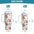 thumbnail image 3 of 40 oz Tumbler With Handle Stainless Steel Insulated Tumbler With Lid for Car Cup Holder Small Butterfly and Rose Pattern, 3 of 9