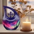 thumbnail image 3 of MUKTIVE Aurora Borealis Human Remains, Cremation Urn for Adult Men & Women, (1 Large 10 ", 4 Keepsake 3 "), Combo Sets With Velvet Bag, Urns, Unique Urn for Ashes for Women & Men, 3 of 7