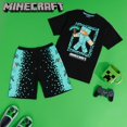 thumbnail image 2 of Conjunto de pijama de Minecraft para niños, pantalones cortos de algodón, 9 a 10 años, 2 of 6