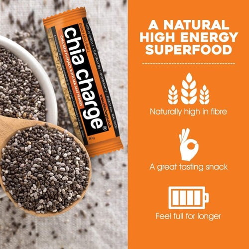 Chia Charge Sea Salt Flakes Chia Seed Flapjack 80g, British Import (Pack of 3)