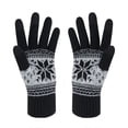 thumbnail image 1 of Winter Touch Screen Gloves Snow Flower Printing Keep Warm for Women and Men, 1 of 6