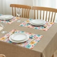 thumbnail image 3 of Pioneer Flower Floral Print Pattern Summer Placemats Table Placemats Set Of 4-Linen Kitchen Washable Placemats Table Mats 12x18 Inch Non-Slip Heat Resistant, 3 of 6
