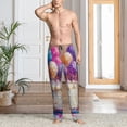 thumbnail image 4 of Mens Pajama Pants Bottoms with Pockets - Colorful Balloon Cake Celebration Comfy Mens Pj Pants, Soft Men Lounge Pants, 4 of 5