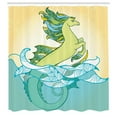 thumbnail image 3 of Ambesonne Japanese Shower Curtain, Pastel Tone Water Creature, 69"Wx75"L, Green Blue, 3 of 5