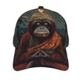 thumbnail image 3 of Zufioo Banana Leaf Meditating Gorilla Print Mesh Baseball Cap, Adjustable Sport Travel Hat Accessory for Men and Women, 3 of 7
