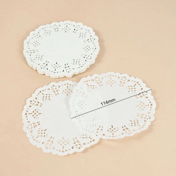 100Pcs Round Paper Lace Doilies Cake Placemat Party Wedding Baking Decoration Creative Craft Napkins Placemat Table Decoration