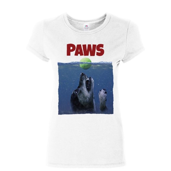 Tee Hunt Paws Funny Parody Women's T-Shirt Dog Lovers Pet Best Friend