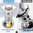 thumbnail image 2 of 2 Pcs Kitchen Sink Plug Replacement Drain Strainer, Pop up Sink Plug Stainless Brass Bounce Core Drain Plug with Basket Hair Catcher, 34-40mm, 2 of 5