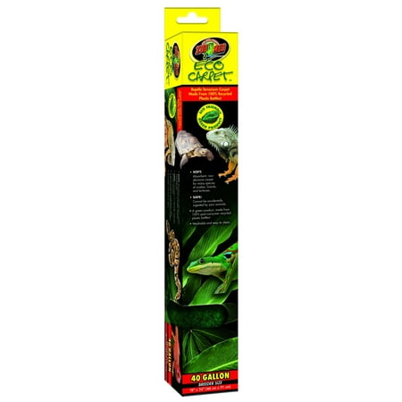Zoo Med Eco Carpet Reptile Terrarium Carpet Green [Reptile Carpets and Liners, Reptile Supplies] 40 gallon - 6 count