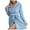 Blue, variant on Women's Solid Coral Long Sleeve Knee-Length Bathrobe Beige S