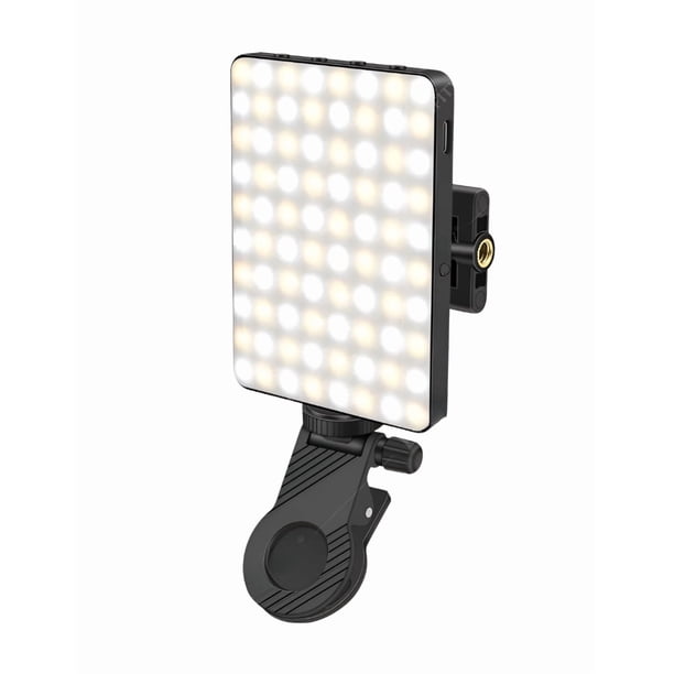 Light Clip Portátil Xtellar color blanco Para Teléfono Luz De Relleno Recargable 1500mAh Clip on Light, CRI 80+, 3 Modos De Luz Iluminación