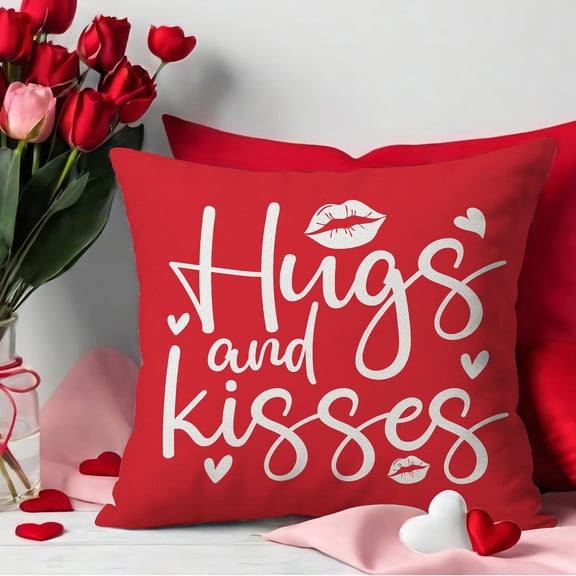 Euaioeiu Valentines Day Pillow Covers 18x18 Inches Decorative Cushion Covers with Zipper Closure for Sofa Couch Bedroom Living Room Home Decor Throw Pillow Case