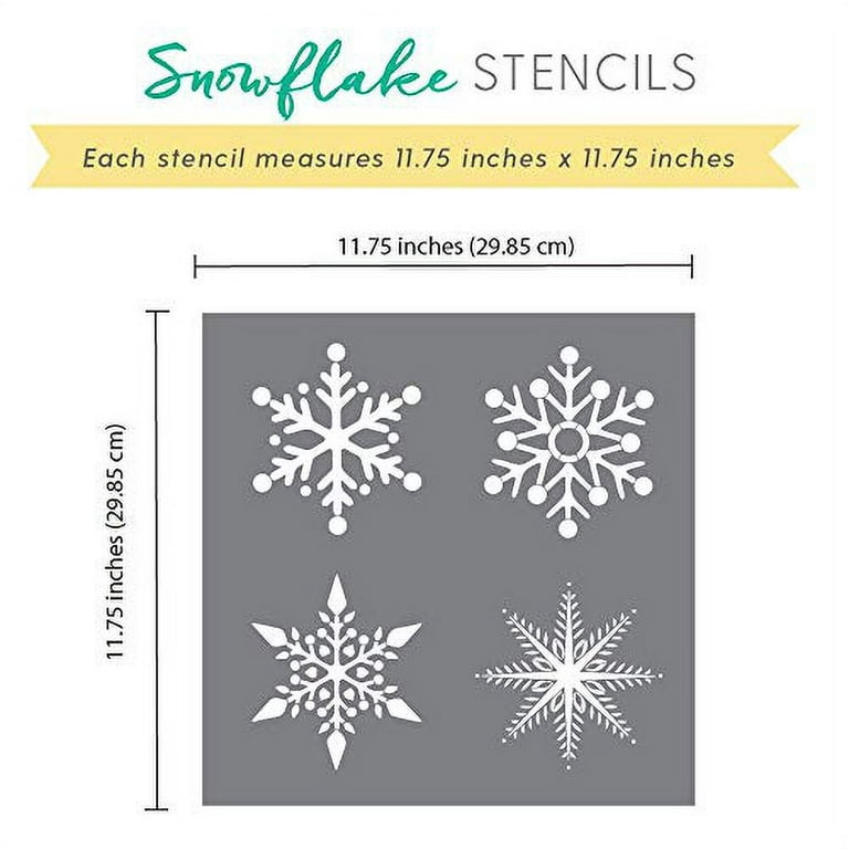 Mocoosy Christmas Snowflake Stencils Template-Snowflake Stencils for Painting on Wood Reusable, Christmas Stencils for Spraying Window Glass Wall Door
