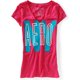thumbnail image 1 of Camiseta gráfica Aeropostale para mujer Aero Ny Puffy Escote en V rosa grande, 1 of 1