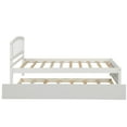 thumbnail image 5 of Tcbosik Platform Bed Wood Bed Frame Twin Size with Trundle, White, 5 of 10