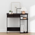 thumbnail image 4 of Furinno JAYA 32-Inch 2 Fabric Drawers Open Shelves Console Table. Dark Walnut, 4 of 4