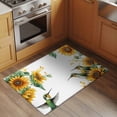 thumbnail image 3 of Sunflower Bathroom Rug Washable 2x3 Entryway Rug Non Slip Summer Botanical Hummingbird Vintage Front Door Mat Low Pile Indoor Doormat Throw Floor Carpet for Kitchen Bedroom Entrance, 3 of 8