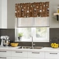 thumbnail image 4 of Coffee Theme Curtain Valances for Windows, Kitchen Valance Window Treatments Panel 2 Pack, Funny Brown Vintage Beans Latte Tea Cup Rod Pocket Short Curtains for Bathroom Bedroom 42 x 12 Inch, 4 of 8