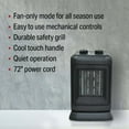 thumbnail image 5 of Visionair 10 In. 750/1500W 5120 Btu 160 Sq-Ft. Oscillating Ceramic Heater, 5 of 7