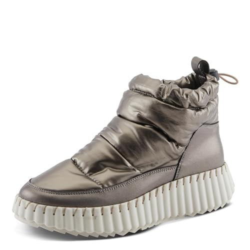 PATRIZIA BESTINSNOW Women’s Waterproof Winter Sneaker Boot – Down-Filled Metallic Ankle Boot with Faux Fur Insole & Chunky Sole