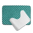 thumbnail image 6 of Honeii Aquamarine Glitter Pattern Bathroom Anti-Skid Pad Bathroom Mat Vintage Seamless Pattern Not-Slip Toilet Rug Set, 6 of 6