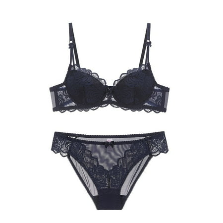 HHH Sexy Lace Lingerie Comfortable Breathable Thin Cotton Bra Set 9210
