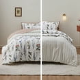 thumbnail image 6 of Duvet Cover Queen Size - Reversible Dark Grey Queen Duvet Cover Set with Zipper Closure, 3 Pieces Floral Patterned Bedding Set with 8 Corner Ties and 2 Pillow Shams, 6 of 6