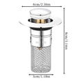 thumbnail image 2 of Sink Drain, Sink Drain Stopper, Bathroom Sink Catcher, Stainless Steel Drain Strainer, 2.5X3X3 Inch Press-Type Bounce Design Easy to Install, Remove and Clean, Fit for Most, 2 of 7